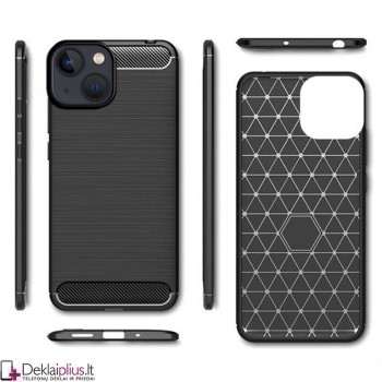 Carbon guminis dėklas - juodas (Apple Iphone 14)